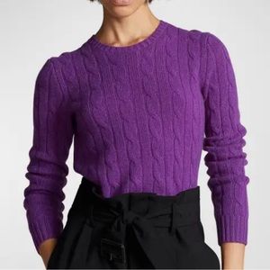 Polo Ralph Lauren Cable-Knit Cashmere Sweater in Purple